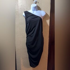 SHEIN Black One-Shoulder Dress